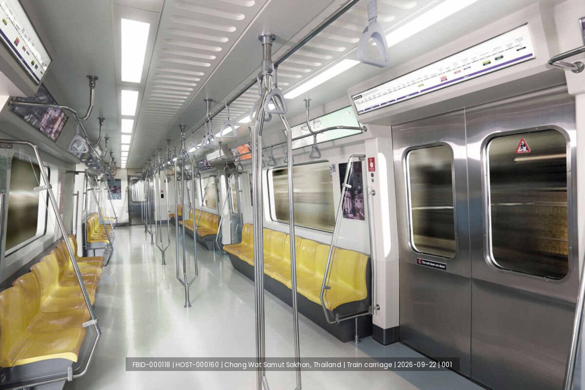 FBID-000118 · Chang Wat Samut Sakhon, Thailand · Train carriage
